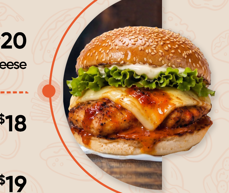 Grilled chicken burger